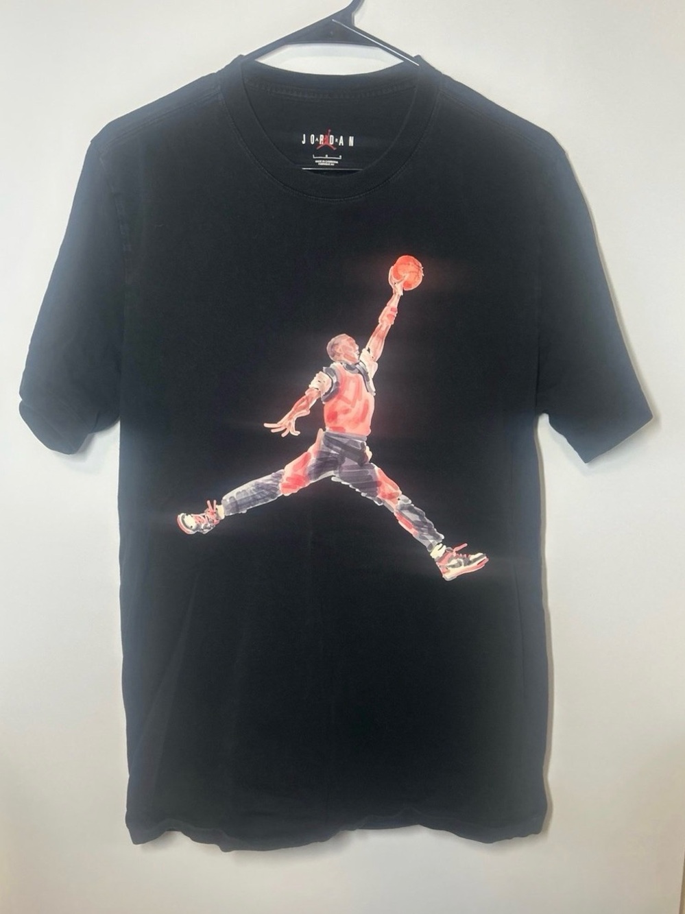 Jordan Black T-Shirt with Red Jumpman Graphic